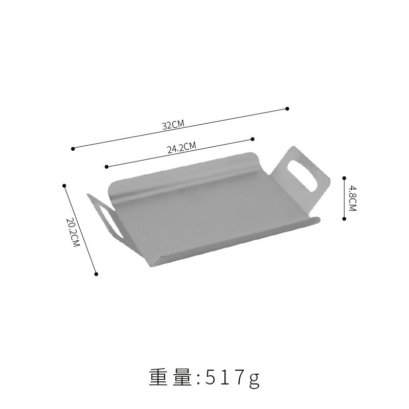 32x20cm double-handled serving plate (silver)
