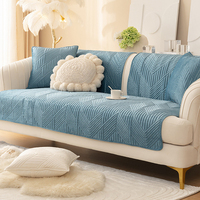 Benyi tapis Sofacover conception exquise motif de feuille confortable en peluche antidérapant matelassé canapé coussin velours maison coin canapé couvre