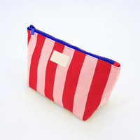 Trousse de Toilette de Voyage en Toile Robuste Personnalisable avec Logo, Rayée, pour Femmes
