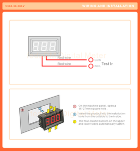 0.56 inch 3 chữ số 2 dây AC30-500V LED hiển thị kỹ thuật số Meter vôn kế kiểm tra chỉ số Monitor Detector AC110V AC220V - Product Image 5