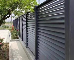 سياج ألومنيوم عصري فاخر نحيف عالي الجودة، سياج مركب أوروبي من البي في سي لحماية ممر السيارات في الفيلات - Product Image 5