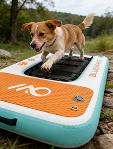 इंफ्लेटेबल डॉग बोट रैंप पीवीसी नॉन-स्लिप फ्लोटिंग प्लेटफॉर्म और पूल झील डॉक तालाब के लिए पंक - Product Image 3