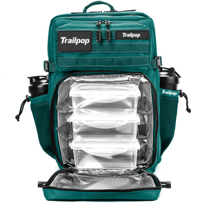 Custom Logo Waterproof Travel Fitness Sports Dark Green 45L Tactical Gym Meal Prep Management <strong>Backpack</strong> w Side Pocket - Product Image 1