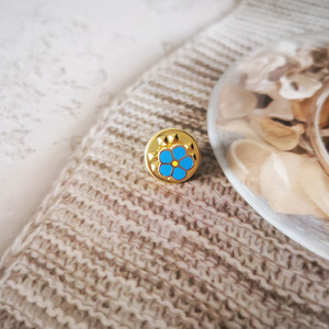 Spilla da bavero massonica, distintivo massonerico pressofuso a forma di fiore BLM29a, dimensioni 0,7*0,7 cm, petalo di non dimenticaromi per anniversario, personalizzato e creativo - Product Image 4