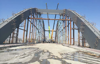Pont en structure d'acier préfabriqué, design moderne durable personnalisé, certifié CE, durée de vie opérationnelle de 50 ans, pont à treillis préfabriqué