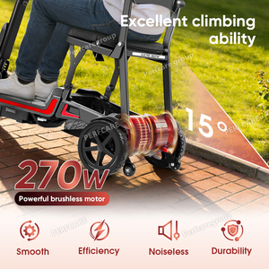 <span class=keywords><strong>Scooter</strong></span> Ligero Todoterreno <span class=keywords><strong>de</strong></span> <span class=keywords><strong>Movilidad</strong></span> Plegable <span class=keywords><strong>de</strong></span> 14 kg, <span class=keywords><strong>de</strong></span> Aluminio, con Batería Dual, Faro LED, para Personas con Discapacidad - Product Image 4