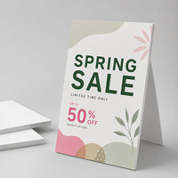 Support d'affichage de comptoir en mousse PVC personnalisé avec chevalet en carton pour la promotion en magasin