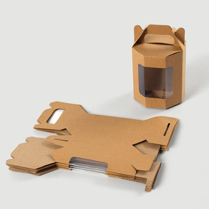 Bình thường hình bát giác Hộp Quà Tặng màu tinh khiết giấy Kraft cửa sổ trong suốt dập nổi xử lý thư mục ban đầu tại chỗ màu rãnh hộp - Product Image 2