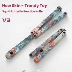 Couteau de sécurité pliant transparent pour entraînement, couteau papillon d'entraînement fantaisie en plastique - Product Image 2