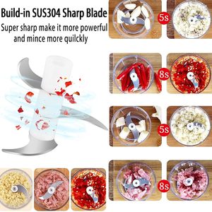 USB Charging Portable Mini Electric Kitchen Tools 100ml Eco-Friendly Plastic Garlic <b>Chopper</b> Meat Grinder <b>Vegetable</b> Masher - Product Image 2