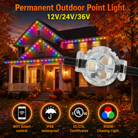 Luces Navideñas Permanentes para Exteriores de 30 mm, 200 pies, 400 pies, 500 pies, con Controlador Inteligente por Aplicación, Luces LED RGBIC de 12 V, 24 V, 36 V