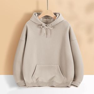 Sweat-shirt à capuche doublé polaire pour femme, en coton épais, à épaules tombantes, vêtement de travail, pour l'automne - Product Image 1