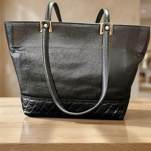 Bolso de Mano Cruzado de Cuero Genuino Gris para Mujer, de Alta Calidad, con Cierre de Cremallera Suave, Dos Asas, Impermeable, Ecológico y Grande - Product Image 2