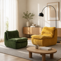 Ensemble de canapés modernes en tissu compressé, design modulaire, garnissage en éponge haute densité, emballé sous vide, fauteuil paresseux individuel