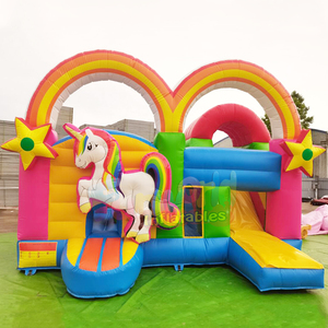 Castillo inflable comercial al por mayor para niños, con diseño de unicornio mágico y tobogán. - Product Image 5