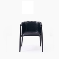 Chaise de salle à manger minimaliste moderne italienne en bois de frêne massif, fauteuil en cuir de selle pour usage domestique, chaise de salon en mousse haute élasticité