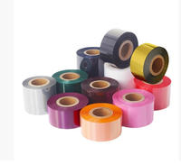 Pita Barcode ZD220 Wax Merah Biru Kuning Perak Emas Pink Hijau Putih Pita Transfer Termal Pita Printer