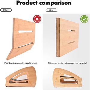 Wooden Footstool Adjustable Height <b>Bathroom</b> <b>Stool</b> Home Office Leg Rest Minimalist Design Modern Appearance - Product Image 2