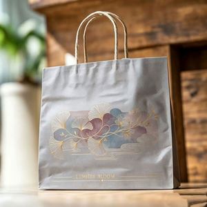 Bolsas de Papel Kraft Impresas Personalizadas con Asas Resistentes en la Parte Inferior, Ideales para Servicio de Entrega de Comida de Restaurantes - Product Image 4