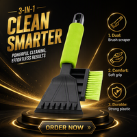 Brosse de nettoyage de voiture portable en ABS léger, balayette à neige et grattoir à glace pour l'hiver
