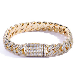 Pulsera de Cadena Cubana de 12mm con Circones Mixtos Estilo Hip Hop para Hombre, Accesorios de Moda Tanjing, Collar Lijing - Product Image 5