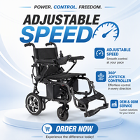 Fauteuil roulant électrique pliable en acier carbone avec télécommande, plusieurs options personnalisées