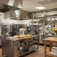Fabricant de comptoirs de service buffet en acier inoxydable commercial, station de buffet personnalisée avec chauffe-plats, projet hôtelier et de restauration