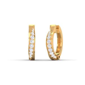 <b>Small</b> Diamond <b>Hoop</b> <b>Earrings</b> for Everyday Wear - Product Image 1