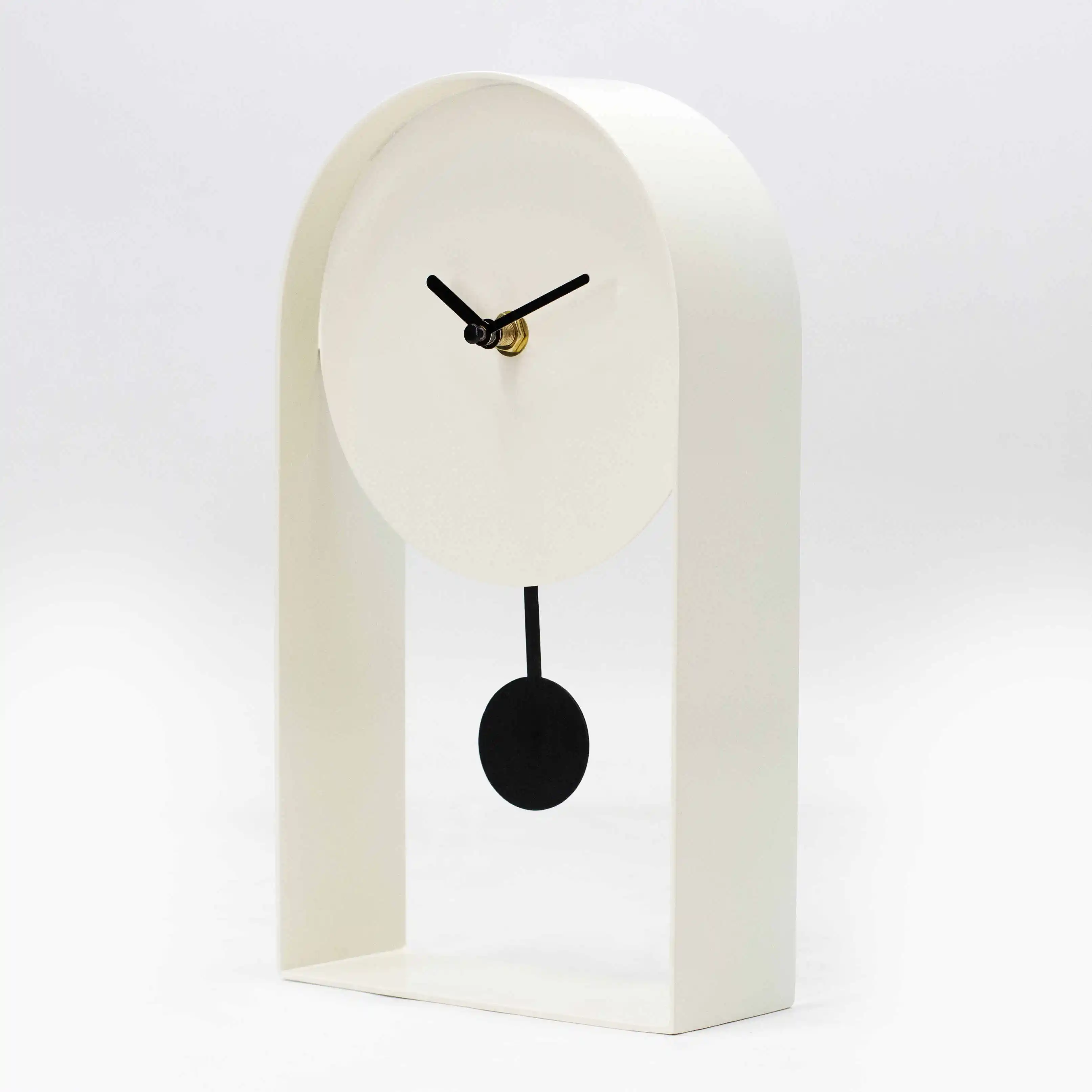 Арочные бежевые металлические часы-маятники, бесцветные настольные часы, настольный декор для домашнего офиса, 10,8 'h, хит продаж, подарки