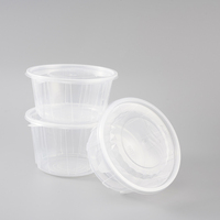 Bol alimentaire jetable en plastique PP transparent rond, compatible micro-ondes, pour aliments pour bébés et événements de restauration, entreprise alimentaire