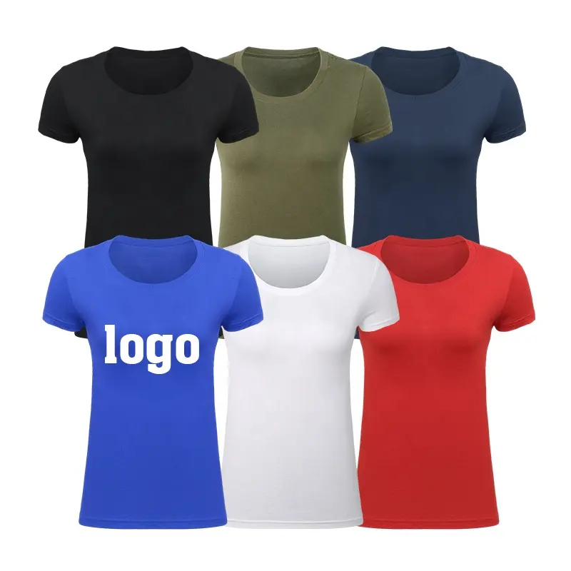 女性のための卸売高品質スリムフィットカジュアルシャツ新しいスタイルのTシャツカスタム印刷空白のTシャツコットンTシャツ