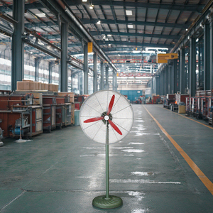 Ventilador de Pedestal Industrial de Aluminio Rojo de 20/26/30 Pulgadas con Base Verde Explosivo, Ventilador Industrial de Metal para Taller - Product Image 6