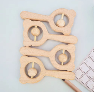 <span class=keywords><strong>Hochet</strong></span> en bois de hêtre de haute qualité en forme d'ours, anneau de dentition pour bébé, jouets éducatifs, <span class=keywords><strong>hochet</strong></span> en bois - Product Image 5