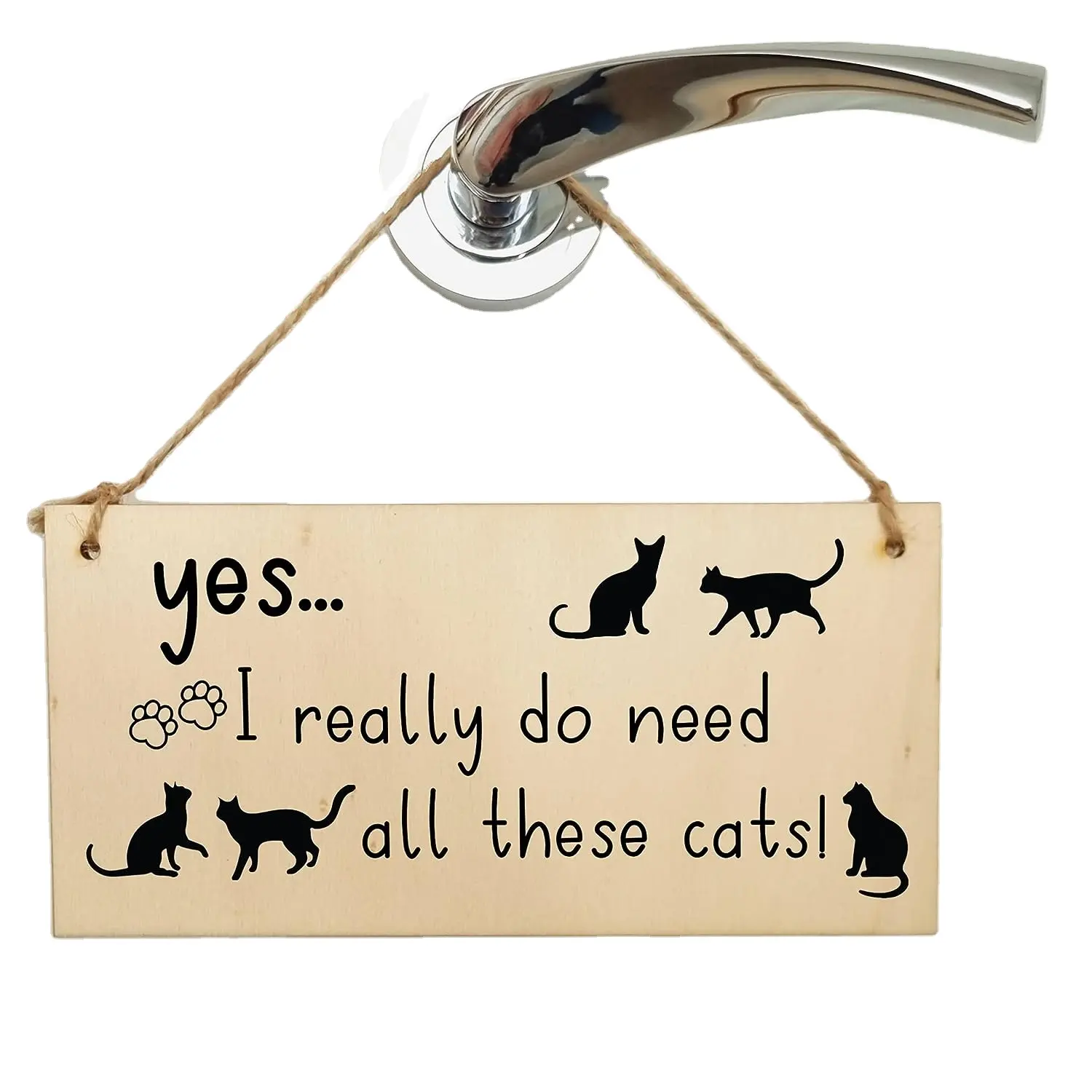 Handmade Wooden Hanging Wall sign wood Plaque Funny Sign for Pet Lover Cat Mum Dad home decor