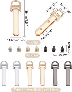 Sets Metal Purse Suspension Clasp Colors DIY Purse Making Hardware D <b>Ring</b> Side <b>Clip</b> Buckles With Screws Chain Strap Lanyard Clas - Product Image 2