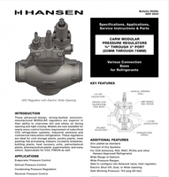 Katup Pengatur Tekanan Modular HANSEN CAR1W/CAR3W untuk Refrigerasi Industri, Pilot Amonia R134a, Unit Freezer Cold Storage 2kg