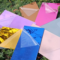 Feuille de miroir flexible en acrylique, épaisseur de 1 mm à 6 mm, matériau PMMA avec adhésif au dos, 1220x1830 1220x2440, découpe sur mesure