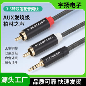 Cable Divisor de Audio Focanden de 3.5mm a RCA, Doble Conector, Blindado con Nylon Trenzado, para Teléfono, PC, Altavoz, Amplificador - Product Image 5