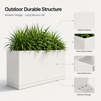 SEEYES Bac à plantes rectangulaire sur mesure en métal thermolaqué pour extérieur, jardinière en alliage d'aluminium pour projets paysagers urbains