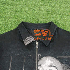 Giacca Invernale Personalizzata con Cerniera Stile Hip Hop, Giacche con Zip in Tessuto Intrecciato Cucite a Mano per Uomo - Product Image 3