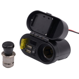 Xe máy 12V kép USB sạc nhanh tay lái gương chiếu hậu núi Thuốc lá nhẹ hơn vôn kế đồng hồ kỹ thuật số cho điện thoại thông minh - Product Image 6