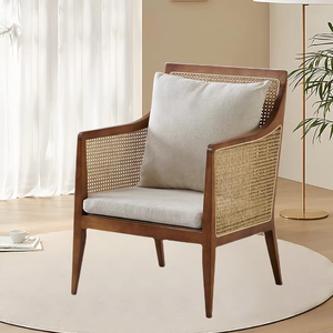 Fauteuil de détente en bois de frêne de style Mid-Century Modern, mousse <span class=keywords><strong>haute</strong></span> élasticité, durable, écologique, non pliable, pour salon et chambre à coucher - Product Image 1