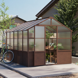 Kit de <span class=keywords><strong>serre</strong></span> 8x10 pieds en bois avec panneaux en polycarbonate de 6 mm, <span class=keywords><strong>serre</strong></span> avec ventilation réglable et porte verrouillable - Product Image 3