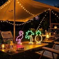 Lampe néon 3D LED personnalisée en gros, alimentée par piles 3AA ou USB, pour la décoration d'Halloween et de la Saint-Valentin