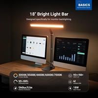Lampe de bureau LED 18W pour architecte avec base, barre lumineuse bicolore pour la protection des yeux, idéale pour les vidéoconférences, le dessin technique et le streaming en bureau
