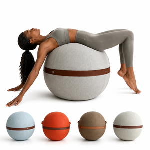Housse de ballon de yoga en <span class=keywords><strong>lin</strong></span> anti-éclatement avec doubles poignées, ballon de stabilité pour la correction de la posture et les exercices de bureau, ballon de Pilates - Product Image 1