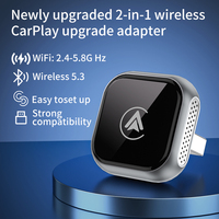 Adaptador Inalámbrico Portátil para Coche Carplay y Android Auto, Adaptador Inalámbrico 2 en 1, Caja de IA para Coche, Reproduce y Conecta, Caja de Android Auto