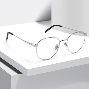 レトロラウンド眼鏡フレームカスタムロゴメガネ男性女性光学ブルーレイブロッキング眼鏡 - Product Image 2