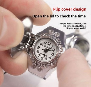 Reloj de Anillo con Diseño de Gato Kawaii, Colores Variados, Ajustable, Elástico, Estilo Gatito, Joyería para Niñas, Venta al Por Mayor - Product Image 2