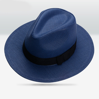 Sombrero Panamá Unisex de Paja para Primavera Verano, Estilo Jazz, Protección Solar para Viajes, Pesca, Casual, Aire Libre
